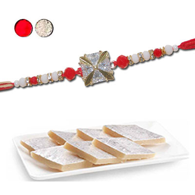 "RAKHIS -AD 4540 A (Single Rakhi),250gms of Kaju Kathili - Click here to View more details about this Product